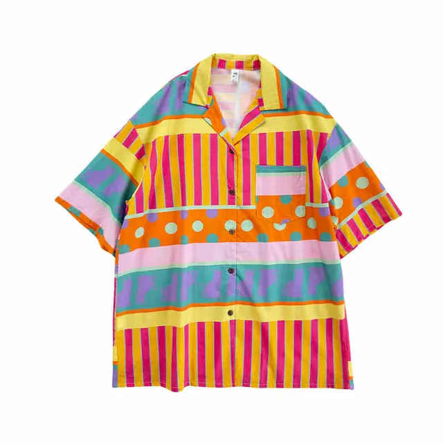 Retro Loose Plus Size Casual Pajamas Cotton Home Wear Orange Short Sleeve - Shop at LoveMi