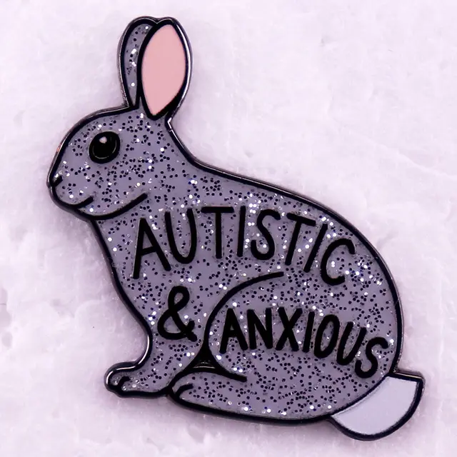 Cute Rabbit Brooch For Autism And Anxiety Black - Shop at LoveMi