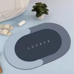 Diatom Ooze Absorbent Soft Mat Bathroom Non-slip Floor Mat - Blue Oval Floor Mat - View 1
