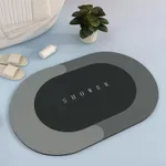 Gray Oval Floor Mat