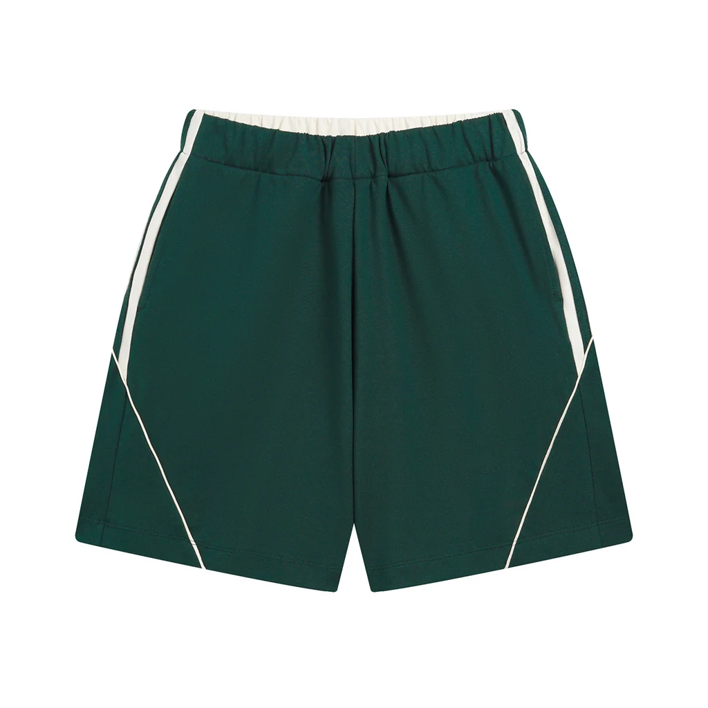 Cotton Cold Cover Quick-drying Antibacterial Breathable Stitching Casual Suit - Shorts Dark Green - View 1