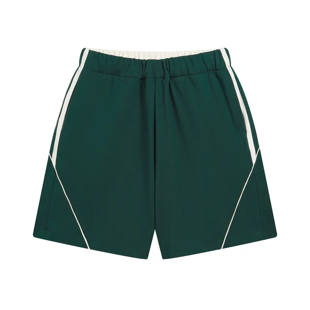 Cotton Cold Cover Quick drying Antibacterial Breathable Stitching Casual Suit Shorts Dark Green - Shop at LoveMi