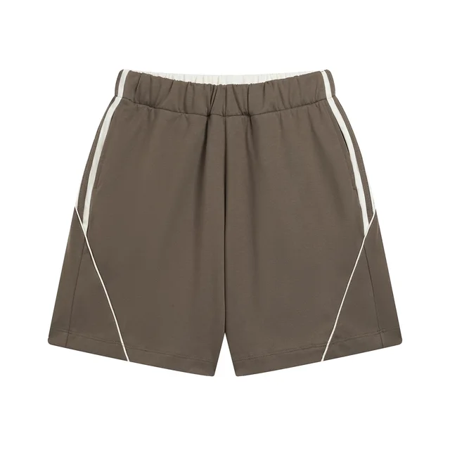 Cotton Cold Cover Quick drying Antibacterial Breathable Stitching Casual Suit Shorts Gray Coffee - Shop at LoveMi