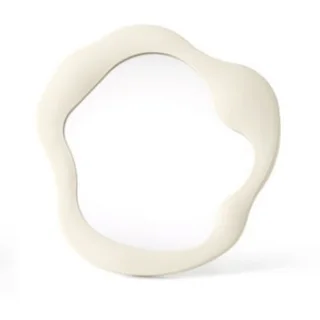 Simple Special-shaped Living Room Cosmetic Mirror Desktop Plastic - Round White