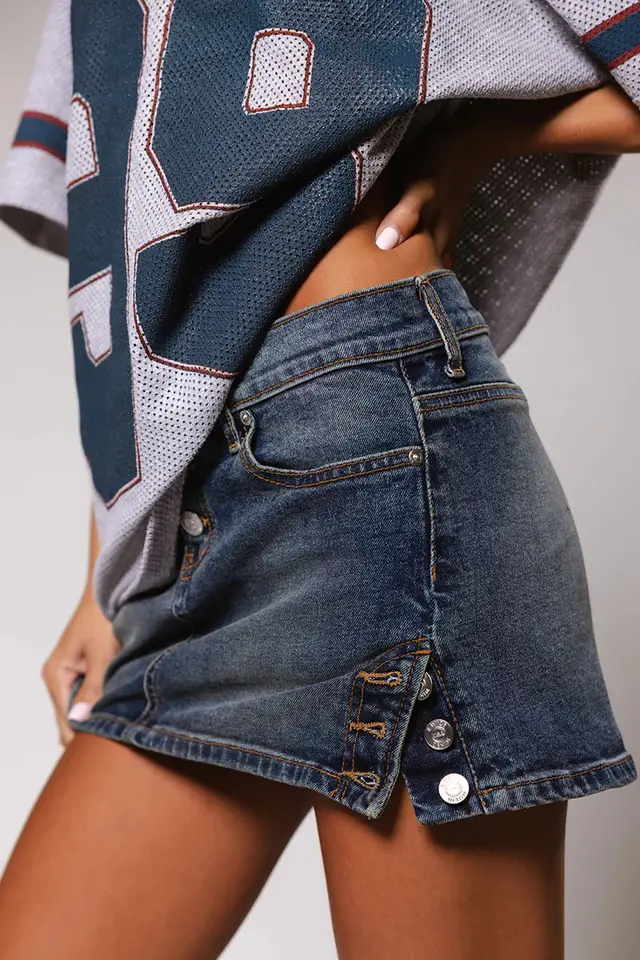 Women's Denim Skirt High Elastic Sheath Blue - Shop at LoveMi