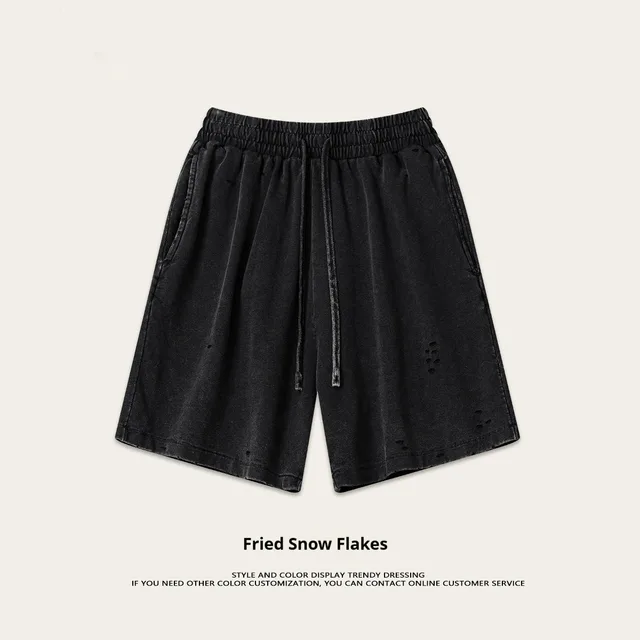 Summer Retro Style Gender free Batik Cut Short Sleeve Suit Pants Fried Snowflake - Shop at LoveMi