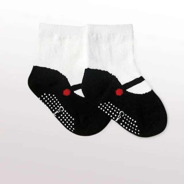 Combed Cotton Japanese Ballet Ankle Sock Baby Dispensing Non slip Sole Socks Black - Shop at LoveMi