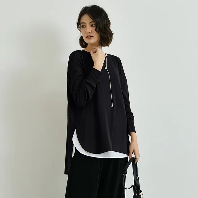 Fashion Tops Casual T Loose Women's Short Sleeve Black - Shop at LoveMi