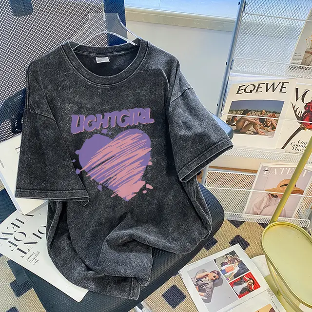 Men's And Women's Cotton Round Neck Short sleeved Shirt B223 - Shop at LoveMi