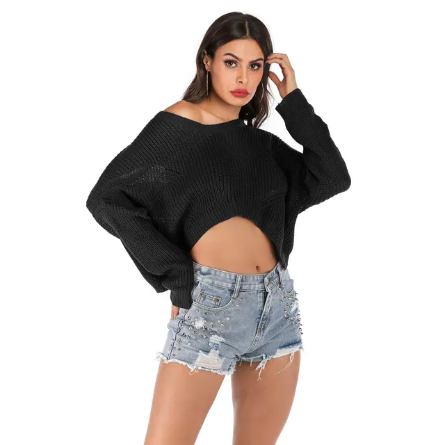Fashion Autumn Solid Color Base Sweater Women Black - Shop at LoveMi