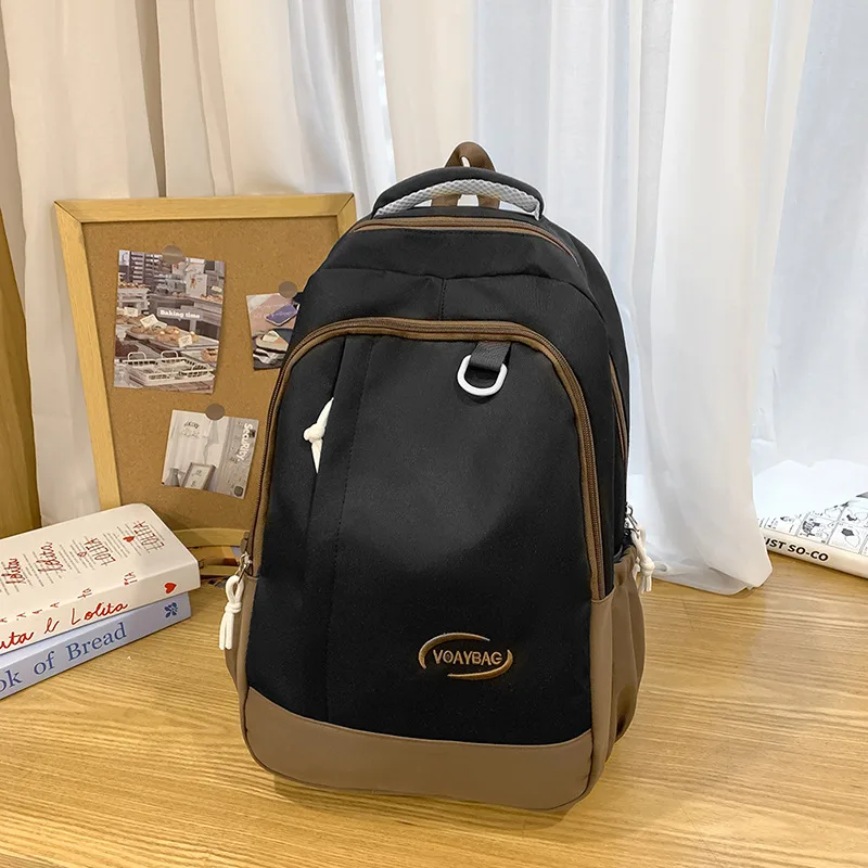 Large Capacity High School Student All match Student Backpack Black - Shop at LoveMi