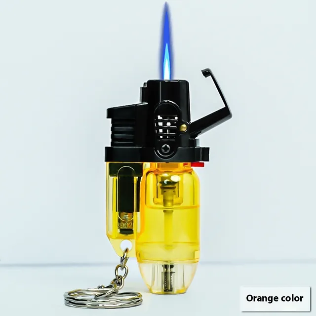 Plastic Windproof Straight Punch Mini Keychain Igniter Portable Gas Lighters Orange - Shop at LoveMi