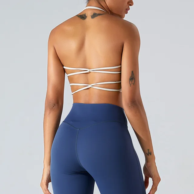Women's Fashion Cross Beauty Back Exercise Top Milky White - Shop at LoveMi