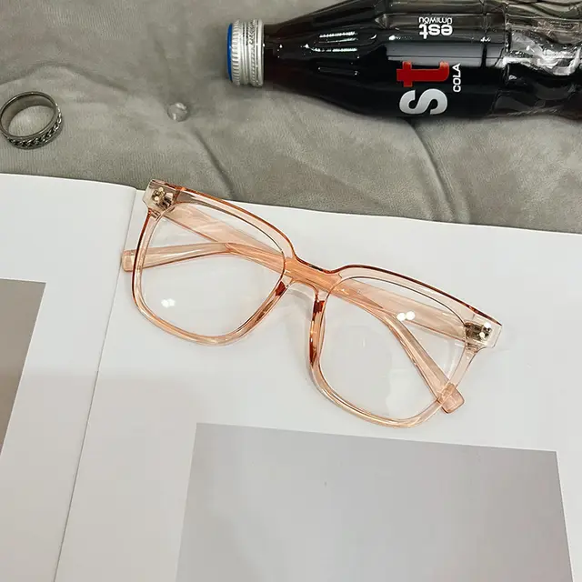 Internet Celebrity Vintage With Large Rims Glasses Women's Korean style Ins Round Face Brown - Shop at LoveMi