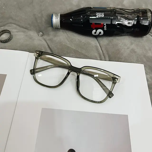 Internet Celebrity Vintage With Large Rims Glasses Women's Korean style Ins Round Face Dark Green - Shop at LoveMi