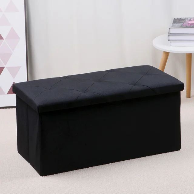 Multi functional Home Large Size Storage Box Three seat Storage Stool Black - Shop at LoveMi