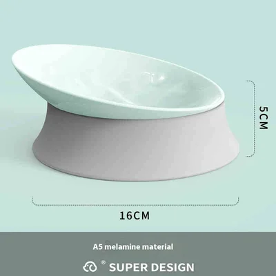 Pet Protective Cervical Spine Drinking Bowl Cat Dish Light Green A5 Melamine - Shop at LoveMi