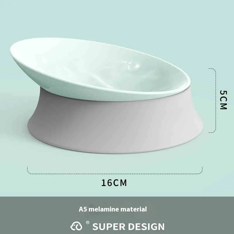 Pet Protective Cervical Spine Drinking Bowl Cat Dish Light Green A5 Melamine - Shop at LoveMi