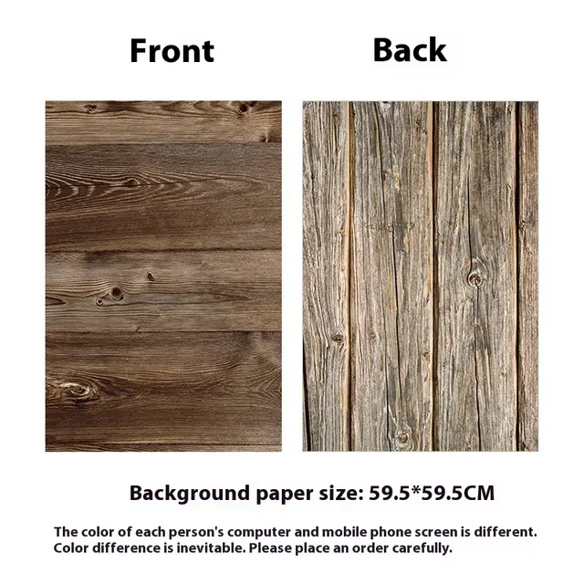 Double sided Photography Background Paper Net Red Shooting Props Dark Brown Wood Grain - Shop at LoveMi