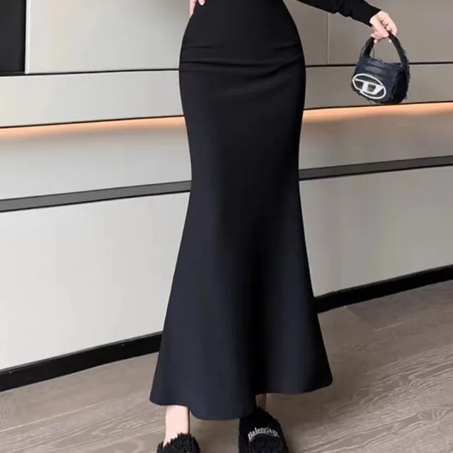Fashionable Stylish All matching Sheath Fishtail Skirt Black - Shop at LoveMi