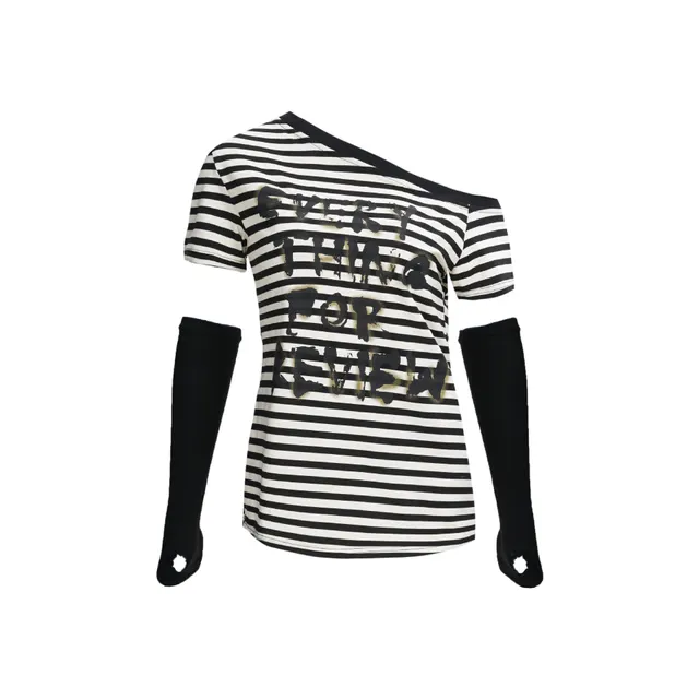 American Retro Striped Shoulder Black - Shop at LoveMi