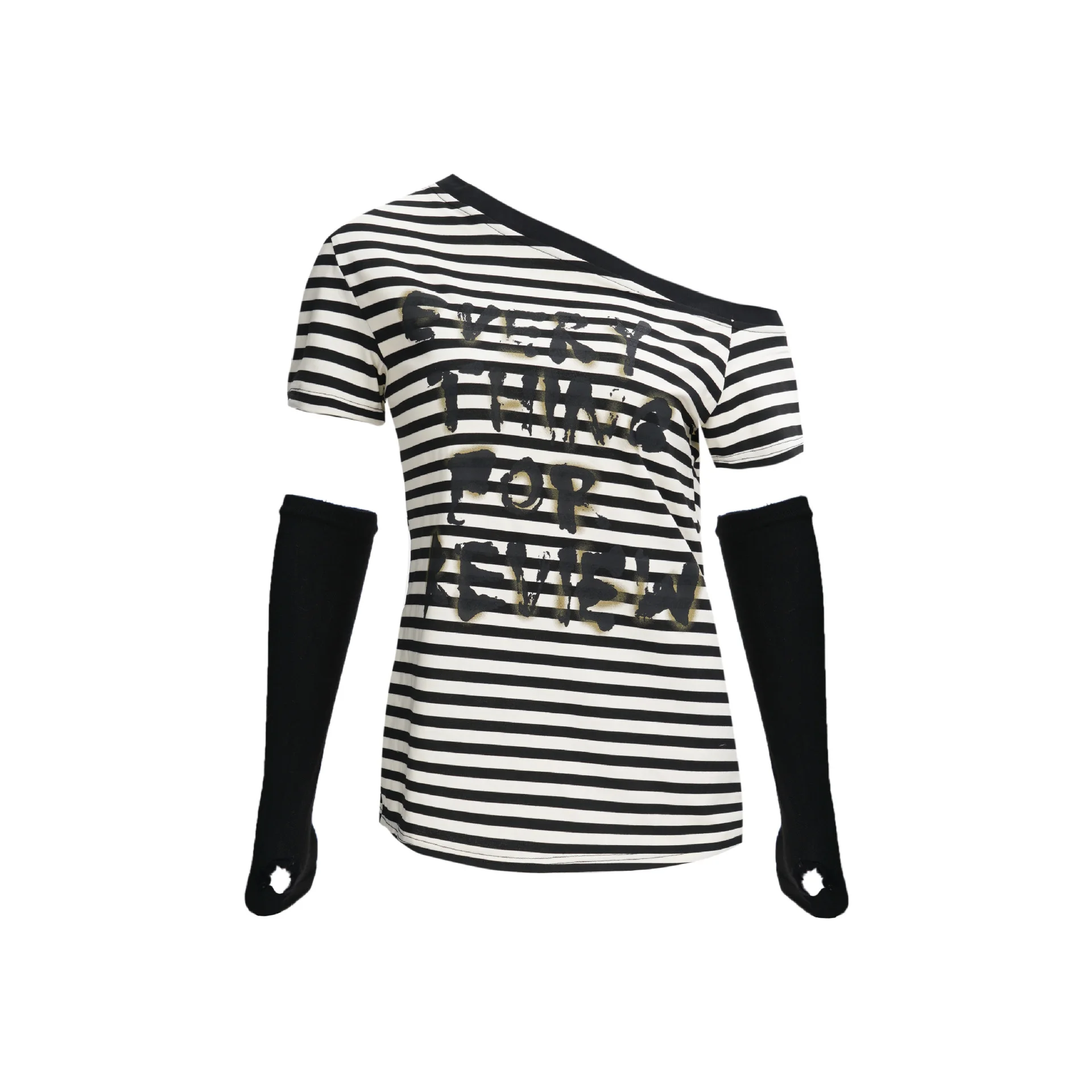 American Retro Striped Shoulder - Black