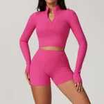 Long Sleeve Shorts Magenta