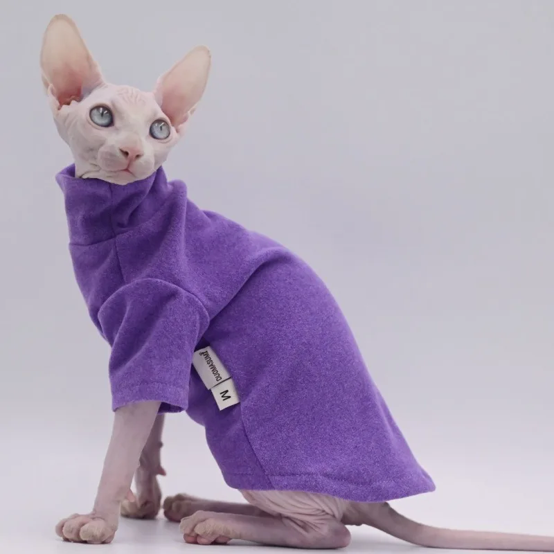 Hairless Cat Clothes Autumn And Winter Base Hoodie Purple - Shop at LoveMi