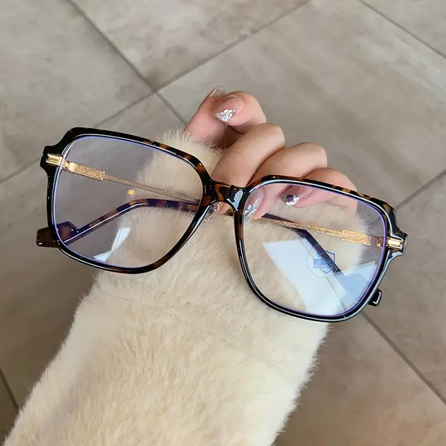 Creative Myopia Glasses Frame With Degrees Leopard Print - Shop at LoveMi
