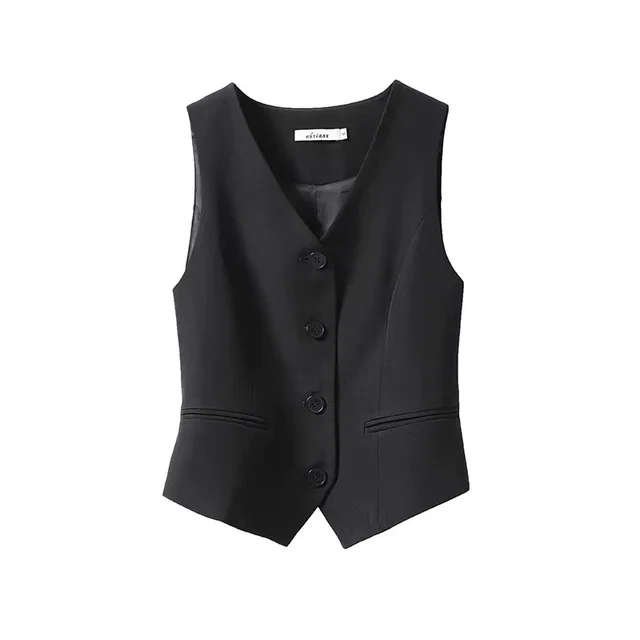 Women's Waistcoat Black Short Vest Black - Shop at LoveMi