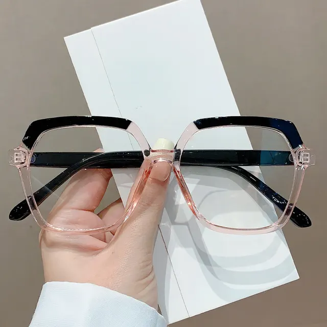 Fashion Special Multicolor Plain Slimming Plain Trendy Anti blue Light Glasses Black And Pink Frame - Shop at LoveMi