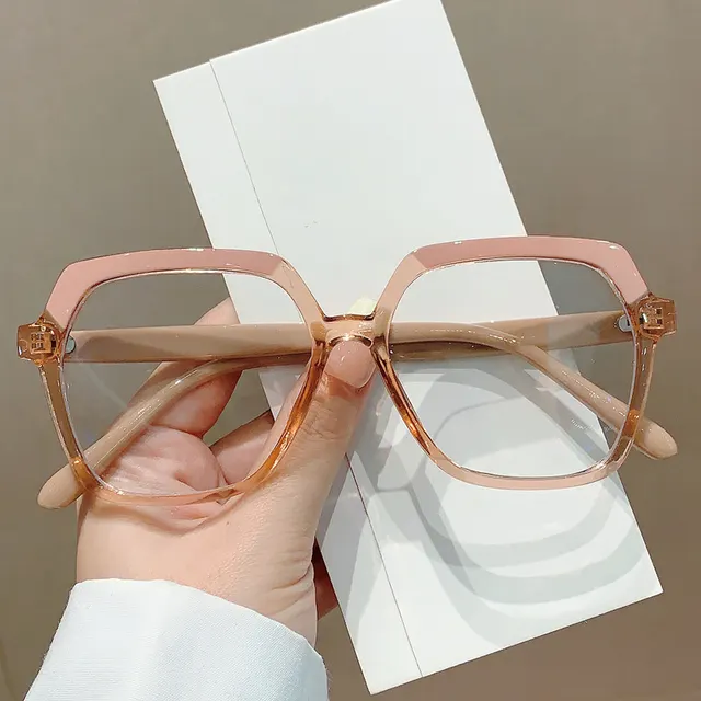 Fashion Special Multicolor Plain Slimming Plain Trendy Anti blue Light Glasses Coffee Champagne Frame - Shop at LoveMi