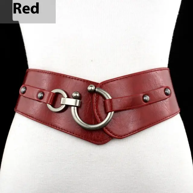 Simple All match Women's Width Elastic Belt Red - Shop at LoveMi