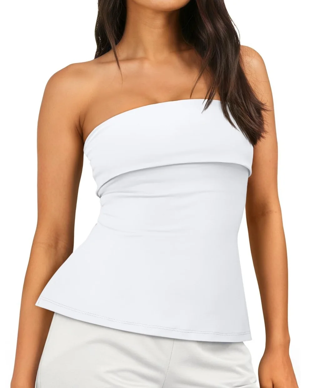 Women's Tube Top Off-shoulder Backless Cute - White