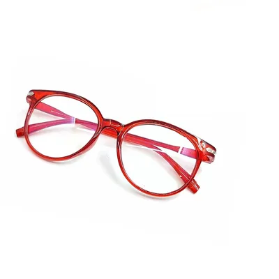 Women's Simple Solid Color Large Frame Glasses Accessories Wine Red - Shop at LoveMi
