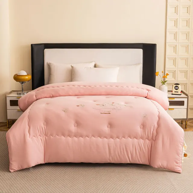 Comfortable Soybean Cellucotton Single Double Duvet Airable Cover Lunch Break Spring Summer Thin Quilt Duvet Insert Embroidered Cameo Brown - Shop at LoveMi