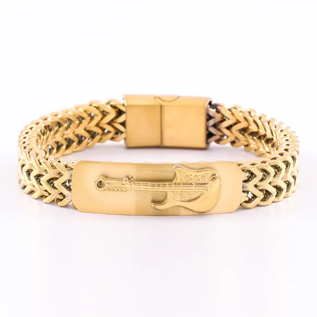 Retro Stainless Steel Three dimensional Design Bracelet Guitar - Shop at LoveMi