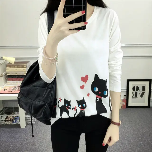 Women's Fashion Personality Printed Crew Neck Top White - Shop at LoveMi