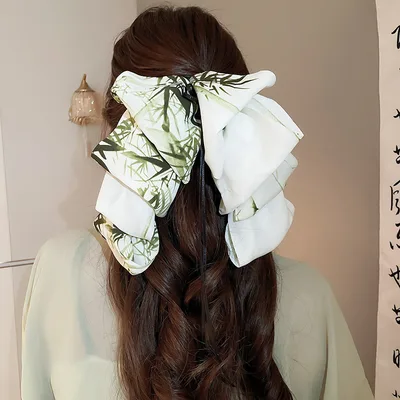 Women's Fashion New Ribbon Barrettes Spring Clip Green - Shop at LoveMi