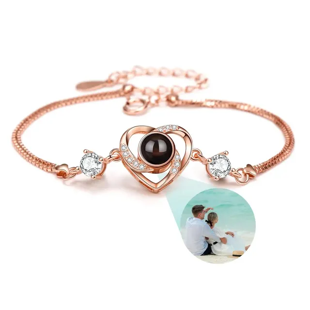Creative And Simple S925 Silver Projection Bracelet Style 18 Rose Gold - Shop at LoveMi
