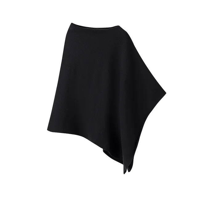 Women's French style Minimalist Sweater Shawl Black - Shop at LoveMi