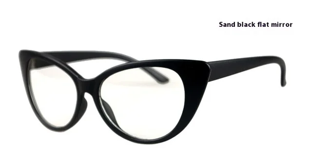Classic Retro Women's Cat Eye Plain Glasses Sand Black - Shop at LoveMi