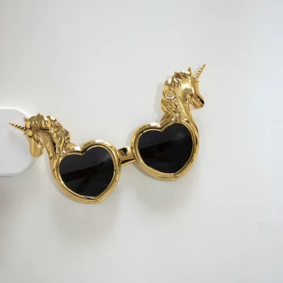 Birthday Glasses Xiaohongshu Same Style Internet Celebrity Funny Photography Gold - Shop at LoveMi