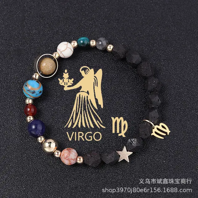 Natural Volcanic Rock Twelve Constellations Bracelets Fashion European And American Style Viego - Shop at LoveMi