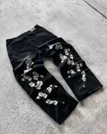 Black Jeans Flowers
