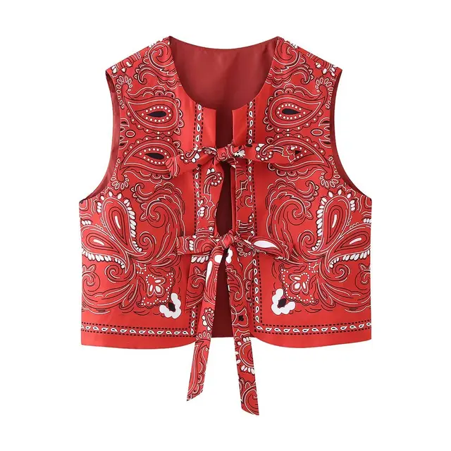 Women's Fashionable All matching Short Cotton Waistcoat Coat Red - Shop at LoveMi