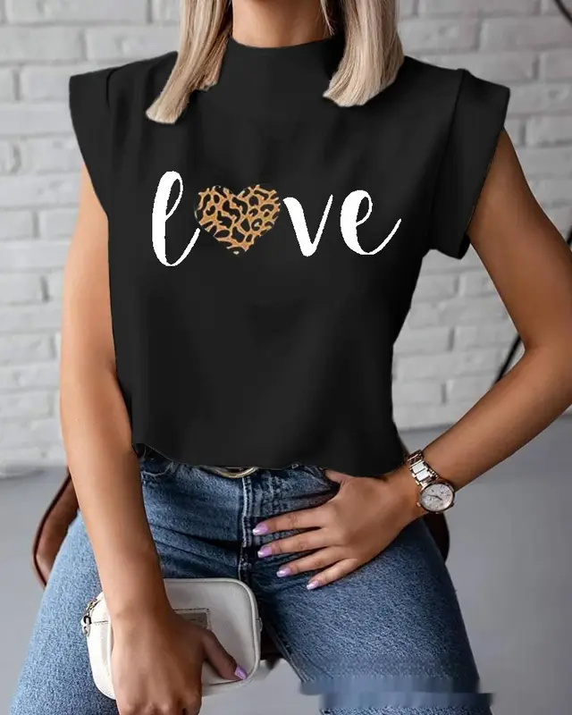 Ladies New Fashion Personalized Print Top Black - Shop at LoveMi