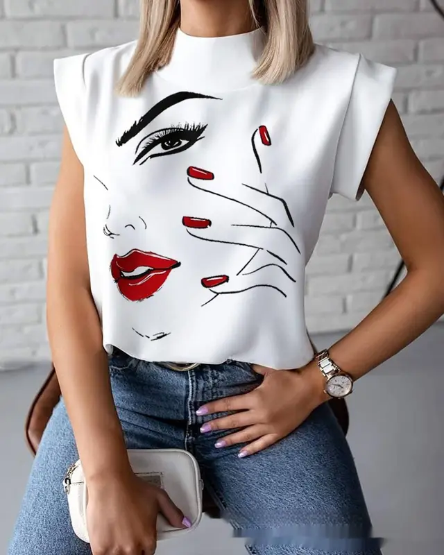 Ladies New Fashion Personalized Print Top Ysk3123J - Shop at LoveMi