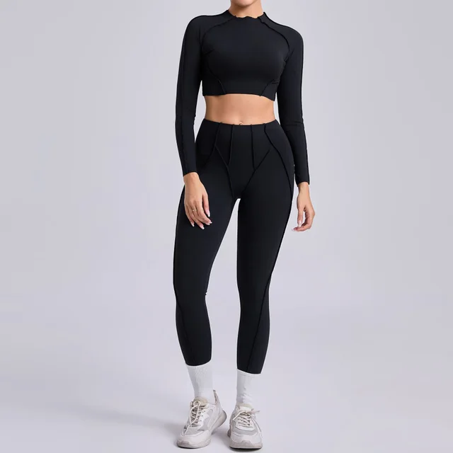 Women's Yoga Clothes Running Exercise Workout Outfit Black - Shop at LoveMi