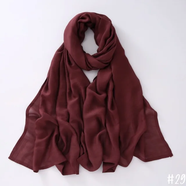 Breathable Shawl Modal Monochrome Malay Indonesian Cotton And Linen Solid Color Scarf Headcloth 29Style - Shop at LoveMi